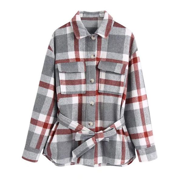 women's jackets sherouse fall winter women fashion checkered jacket with belt long sleeves lapel single breasted vintage woman warm chi, Black;brown
women's jackets sherouse fall winter women fashion checkered jacket with belt long sleeves lapel single breasted vintage woman warm chi, Black;brown