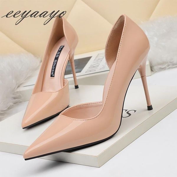 dress shoes 2021 women pumps 10cm high thin heel pointed toe shallow office ladies nude female heels, Black
dress shoes 2021 women pumps 10cm high thin heel pointed toe shallow office ladies nude female heels, Black