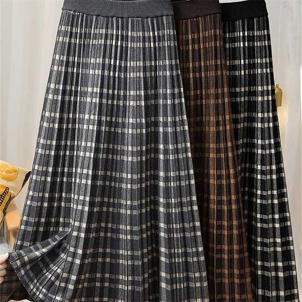 tigena vintage plaid women knitted skirt fall winter warm a line high waist pleated midi long female lady brown gray 211119, Black
tigena vintage plaid women knitted skirt fall winter warm a line high waist pleated midi long female lady brown gray 211119, Black