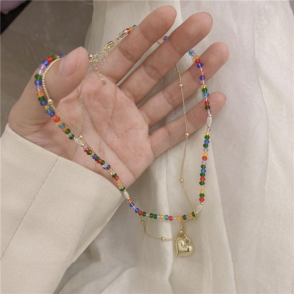 pendant necklaces minar sweet rainbow crystal choker necklace for women korean fashion colorful beads pearl love heart jewellery, Silver
pendant necklaces minar sweet rainbow crystal choker necklace for women korean fashion colorful beads pearl love heart jewellery, Silver