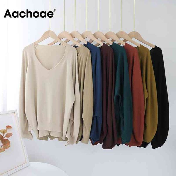 aachoae casual solid v neck sweater women irregular long sleeve pullover sweaters base loose lady sweaters sueter mujer 210413, White;black
aachoae casual solid v neck sweater women irregular long sleeve pullover sweaters base loose lady sweaters sueter mujer 210413, White;black