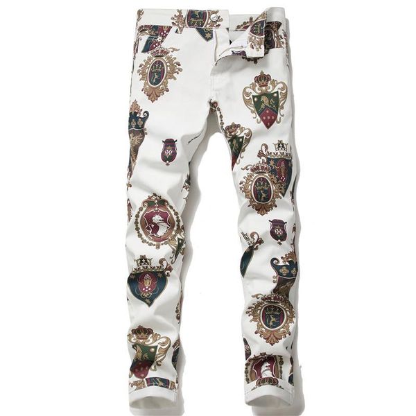 luren european and american style digital printing pants men's slim fashion elastic feet casual jeans, Blue
luren european and american style digital printing pants men's slim fashion elastic feet casual jeans, Blue