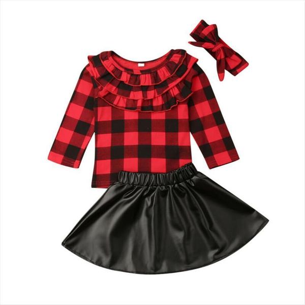 1 6years christmas toddler kid girls clothes set long sleeve ruffles red plaid t shirt bow pu leather skirts xmas, White
1 6years christmas toddler kid girls clothes set long sleeve ruffles red plaid t shirt bow pu leather skirts xmas, White