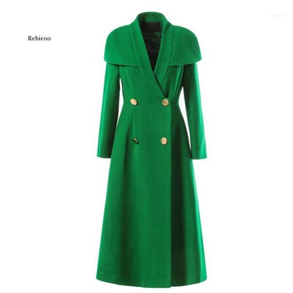 autumn and winter woolen coat women's cloak waist slim long femae green1, Black
autumn and winter woolen coat women's cloak waist slim long femae green1, Black