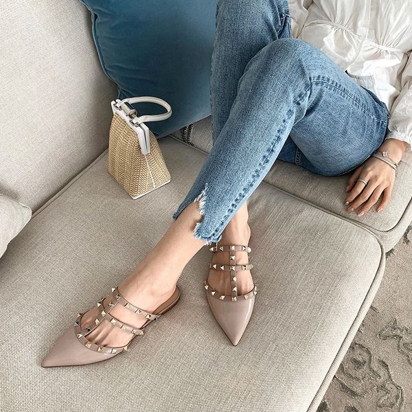 pointed half women's 2021 v family rivet high-heeled slippers wear ins trendy baotou sandals, Black
pointed half women's 2021 v family rivet high-heeled slippers wear ins trendy baotou sandals, Black