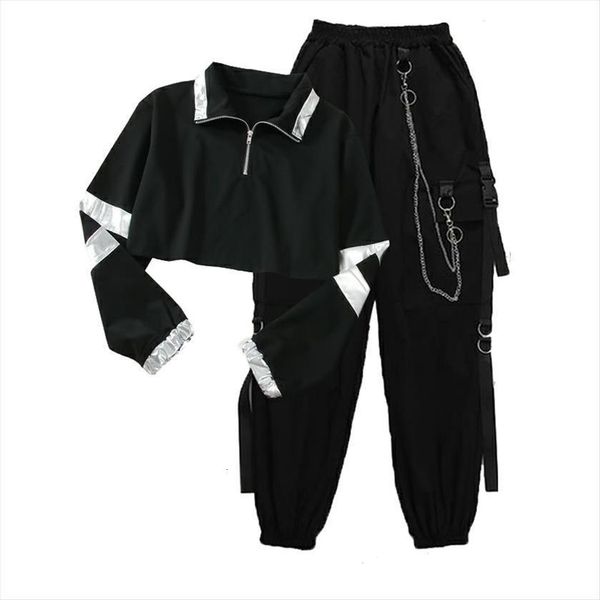 student cargo buckle ribbon womens pant pocket jogger elastic waist high streetwear harajuku chain females two piece, Black;white
student cargo buckle ribbon womens pant pocket jogger elastic waist high streetwear harajuku chain females two piece, Black;white