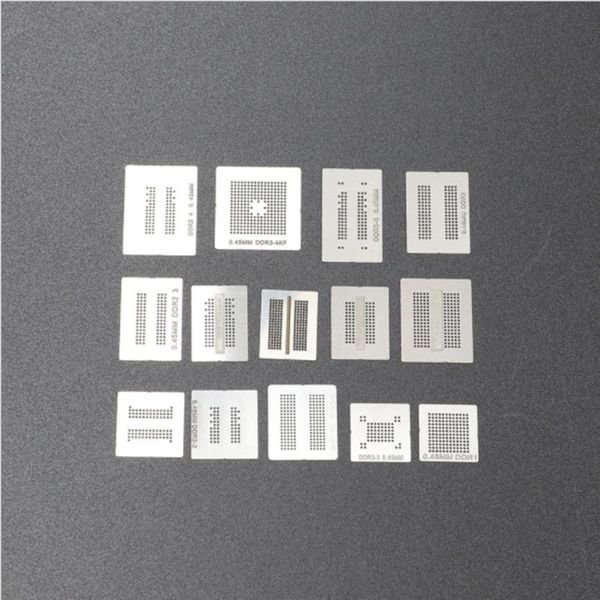 tools 14pcs* ddr1 ddr2 ddr3 ddr4 ddr5 gddr5x fbga190 gddr6 fbga180 k4g80325fb-hc25 k4z80325bc-hc14 d9wcw d9vrl d9vrk bga stencil
tools 14pcs* ddr1 ddr2 ddr3 ddr4 ddr5 gddr5x fbga190 gddr6 fbga180 k4g80325fb-hc25 k4z80325bc-hc14 d9wcw d9vrl d9vrk bga stencil