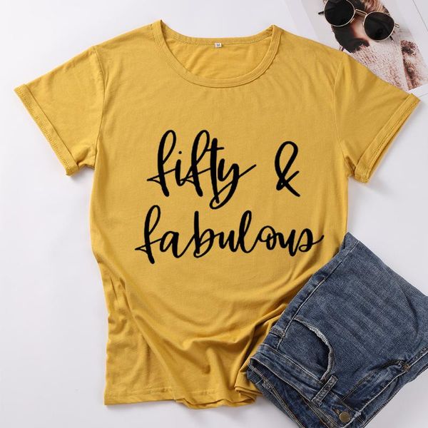 women's t-shirt kaixiaz fifty and fabulous birthday t shirt women funny lettercotton plus size clothing short sleeve top, White
women's t-shirt kaixiaz fifty and fabulous birthday t shirt women funny lettercotton plus size clothing short sleeve top, White