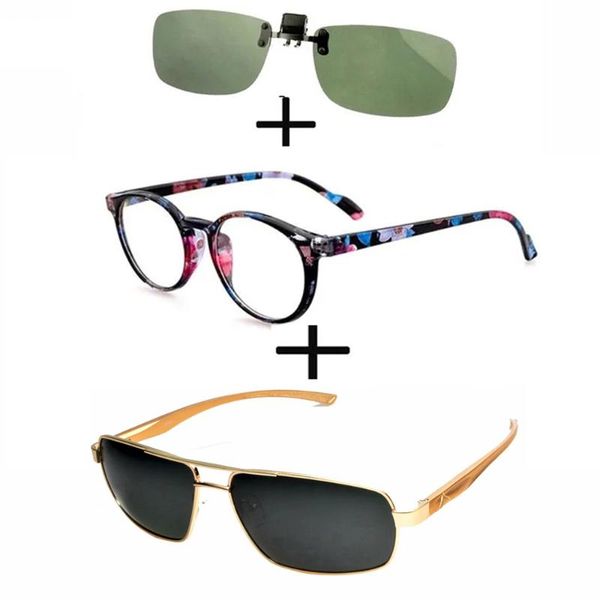 sunglasses 3pcs round luxury retro trend reading glasses men women + polarized pilot driving fishing clip, White;black
sunglasses 3pcs round luxury retro trend reading glasses men women + polarized pilot driving fishing clip, White;black