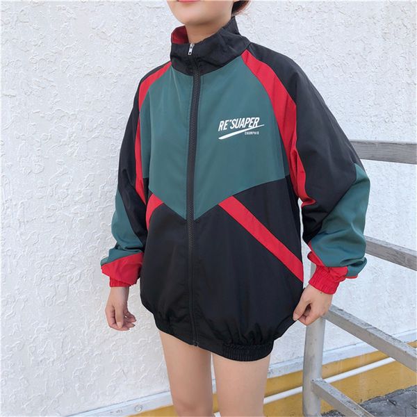 jackets women patchwork color zippered stand collar tracksuit fashion coats hip hop female streetwear outwear 201014, Black;brown
jackets women patchwork color zippered stand collar tracksuit fashion coats hip hop female streetwear outwear 201014, Black;brown