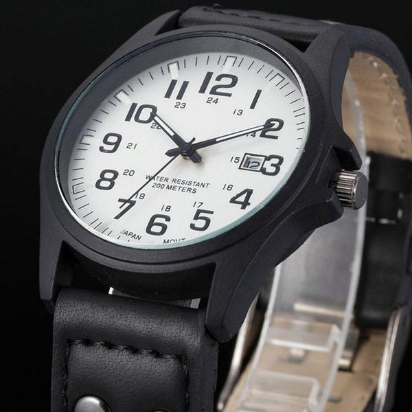 wristwatches luxury men military quartz watch round dial casual analog watches calendar date clock pu leather strap wristwatch @17, Slivery;brown
wristwatches luxury men military quartz watch round dial casual analog watches calendar date clock pu leather strap wristwatch @17, Slivery;brown