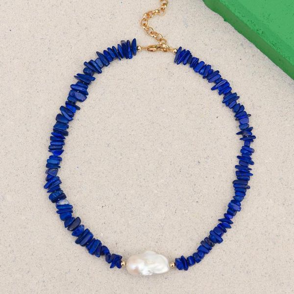 chokers geometirc korean handmade natural stone collar jewelry freshwater baroque pearl loui adjustable lapis lazuli bead necklace, Golden;silver
chokers geometirc korean handmade natural stone collar jewelry freshwater baroque pearl loui adjustable lapis lazuli bead necklace, Golden;silver