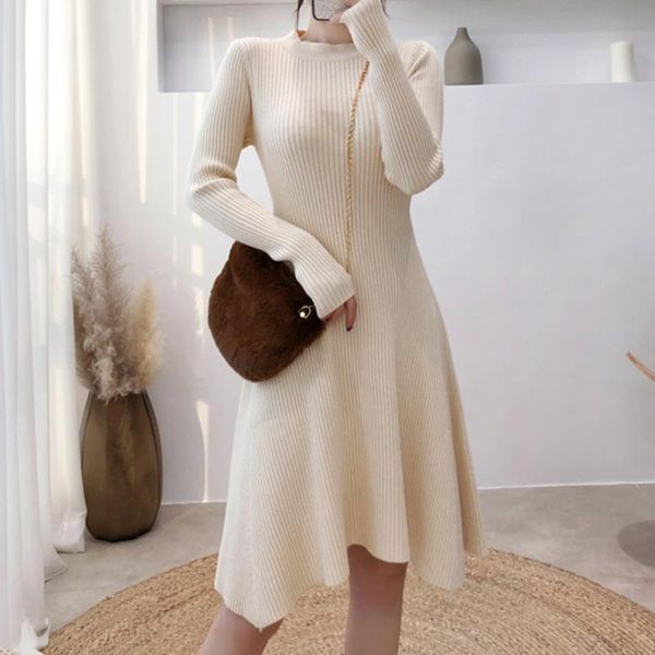 casual dresses pullover long sleeve sweater dress women's irregular hem autumn winter a line knitted bottomed mini 2021 vestidos, Black;gray
casual dresses pullover long sleeve sweater dress women's irregular hem autumn winter a line knitted bottomed mini 2021 vestidos, Black;gray