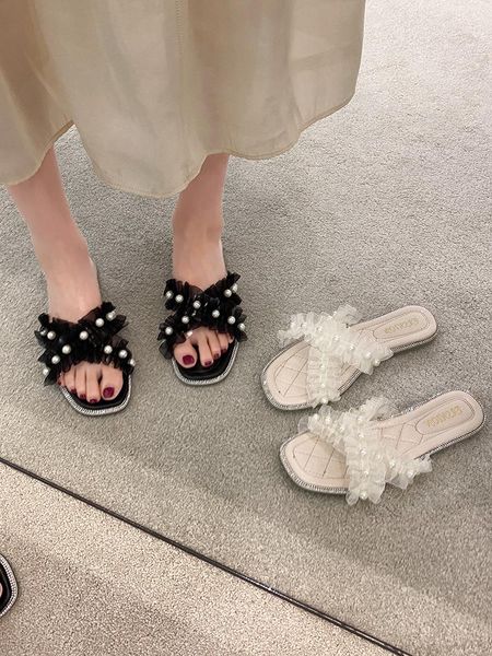 slippers shoes women casual string bead slides pantofle soft luxury flat 2021 rubber fashion basic pu rome sl, Black
slippers shoes women casual string bead slides pantofle soft luxury flat 2021 rubber fashion basic pu rome sl, Black