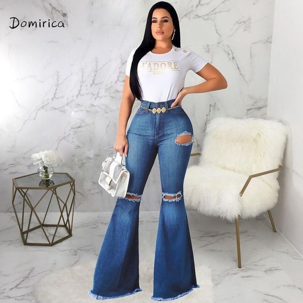women's jeans woman high waist washed flared cotton elastic denim fashion casual streetwear ripped women, Blue
women's jeans woman high waist washed flared cotton elastic denim fashion casual streetwear ripped women, Blue