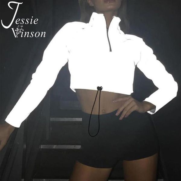 women's hoodies & sweatshirts jessie vinson reflective sweatshirt women long sleeve stand neck short crop female night illuminated, Black
women's hoodies & sweatshirts jessie vinson reflective sweatshirt women long sleeve stand neck short crop female night illuminated, Black