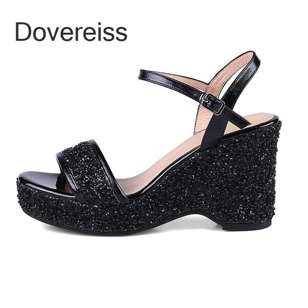 sandals dovereiss fashion summer women's shoes elegant genuine leather buckle wedges waterproof sandales bling party 40, Black
sandals dovereiss fashion summer women's shoes elegant genuine leather buckle wedges waterproof sandales bling party 40, Black