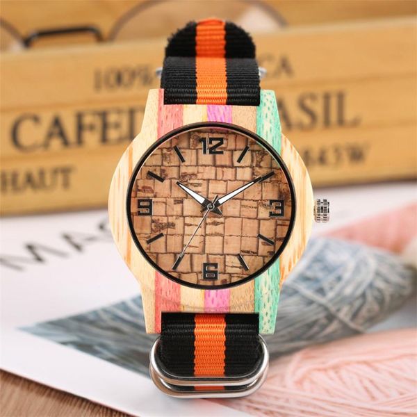 wristwatches stylish colorful bamboo watch nylon band quartz wristwatch retro round dial wooden timepiece, Slivery;brown
wristwatches stylish colorful bamboo watch nylon band quartz wristwatch retro round dial wooden timepiece, Slivery;brown