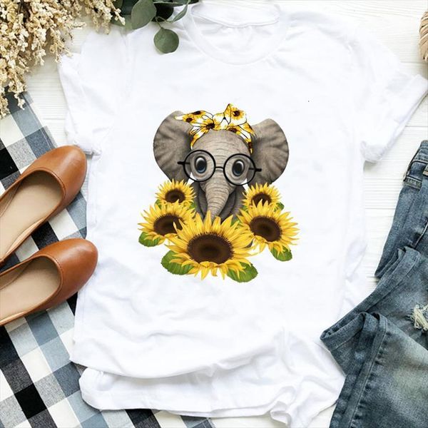 men lady elephant sunflower t shirt floral casual 90s printing print female tee mens clothes graphic, White;black
men lady elephant sunflower t shirt floral casual 90s printing print female tee mens clothes graphic, White;black
