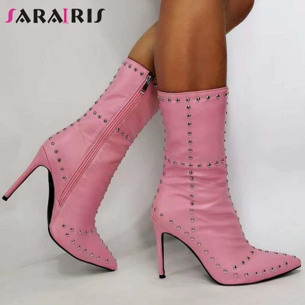 boots sarairis big size 36-43 female party club ankle women pink pointed toe thin high heels zip rivet shoes woman, Black
boots sarairis big size 36-43 female party club ankle women pink pointed toe thin high heels zip rivet shoes woman, Black