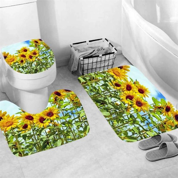 shower curtains 3pcs set sunflower printed mats floral plants anti-slip fabric material bathroom decorations lid toilet cover u shape mat
shower curtains 3pcs set sunflower printed mats floral plants anti-slip fabric material bathroom decorations lid toilet cover u shape mat