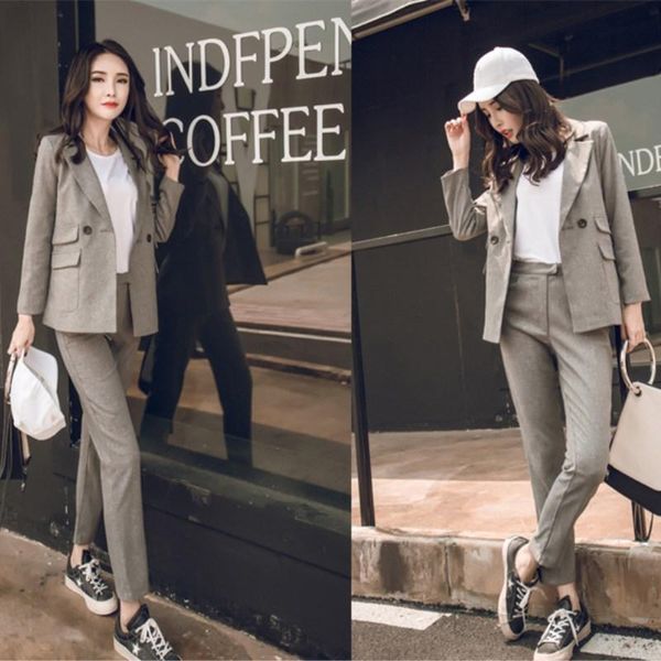 women's two piece pants set female 2 two-piece 2021 autumn and winter fashion large size solid color blazer + casual elegant trousers, White
women's two piece pants set female 2 two-piece 2021 autumn and winter fashion large size solid color blazer + casual elegant trousers, White