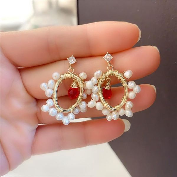 dangle & chandelier arrival natural freshwater pearls rhinestone red crystal drop earrings women copper gold plated round gift, Silver
dangle & chandelier arrival natural freshwater pearls rhinestone red crystal drop earrings women copper gold plated round gift, Silver