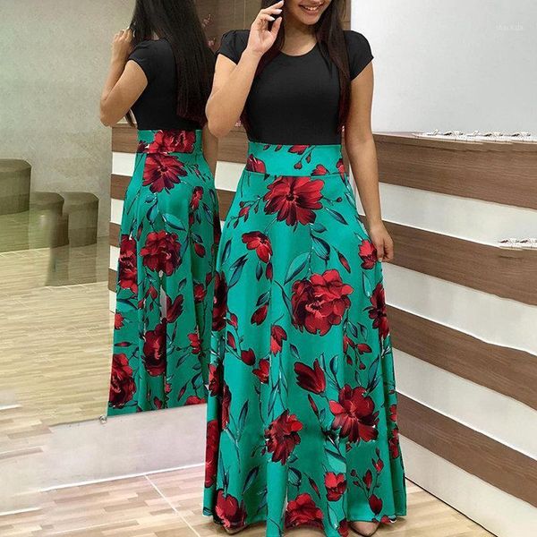 women's vintage floral print dress lady high waist party maxi dresses woman short sleeves long for women 2021 vestidos casual, Black;gray
women's vintage floral print dress lady high waist party maxi dresses woman short sleeves long for women 2021 vestidos casual, Black;gray