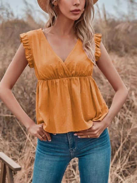 women's blouses & shirts fashion women dot print lotus sleeve shirt solid color deep v-neck sleeveless waist blouse top, White
women's blouses & shirts fashion women dot print lotus sleeve shirt solid color deep v-neck sleeveless waist blouse top, White