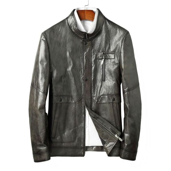 oil 2021 wax cowhide leather jacket men spring autumn genuine wine red black clothing men's & faux
oil 2021 wax cowhide leather jacket men spring autumn genuine wine red black clothing men's & faux