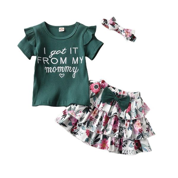 clothing sets 1-3y toddler summer baby girls ribbed letter print sleeve t-shirt floral tiered skirt headband 3pcs outfit, White
clothing sets 1-3y toddler summer baby girls ribbed letter print sleeve t-shirt floral tiered skirt headband 3pcs outfit, White