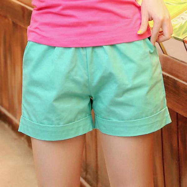 women's shorts 2021 summer solid color female large size candy loose cotton casual trousers, White;black
women's shorts 2021 summer solid color female large size candy loose cotton casual trousers, White;black