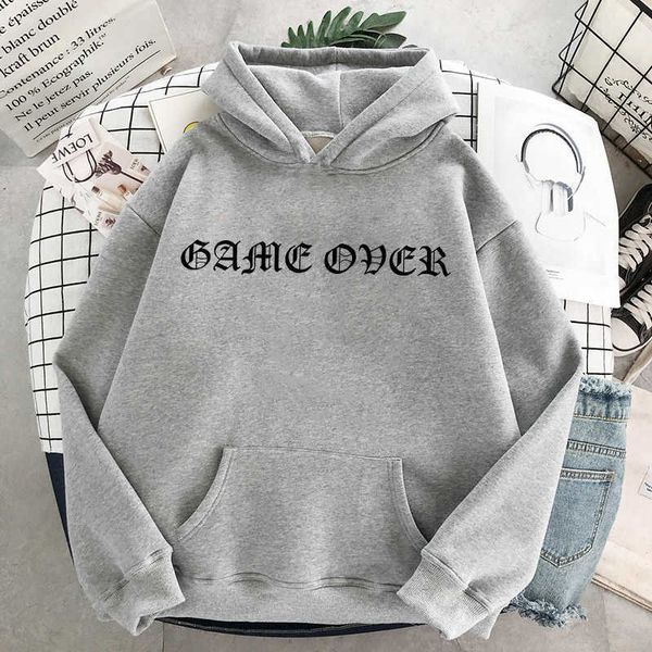 game over gothic letter harajuku ins loose winter fashion casual plus size female fun punk long sleeve ulzzang hooded sweatshirt 210608, Black
game over gothic letter harajuku ins loose winter fashion casual plus size female fun punk long sleeve ulzzang hooded sweatshirt 210608, Black