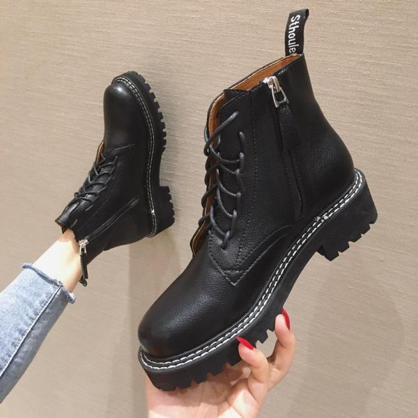 style for autumn and winter british vintage lace killer booties handsome locomotive boots, Black
style for autumn and winter british vintage lace killer booties handsome locomotive boots, Black