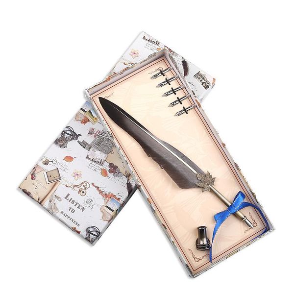 fountain pens 1set european style retro feather pen set exquisite gift box 12 colors dip water christmas birthday office writing tool
fountain pens 1set european style retro feather pen set exquisite gift box 12 colors dip water christmas birthday office writing tool