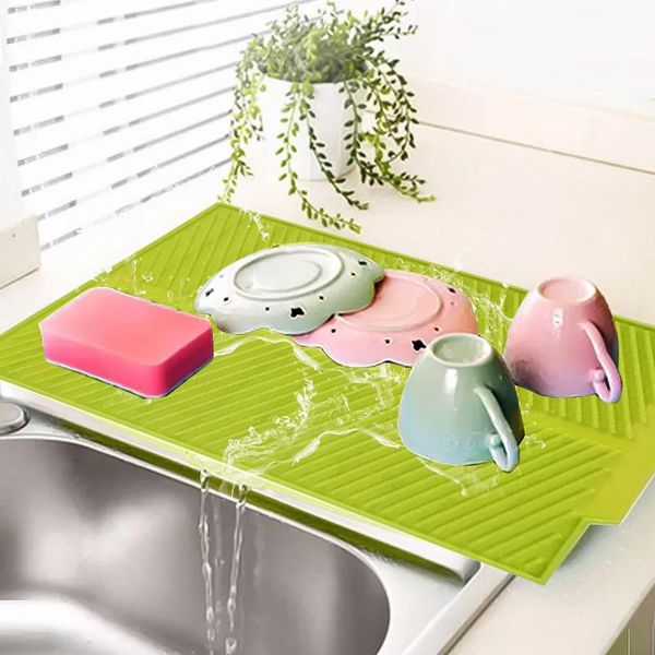 kitchen storage & organization drying pad drain mat silicone dish drainer tray large sink workorganizer mats for dishes tableware
kitchen storage & organization drying pad drain mat silicone dish drainer tray large sink workorganizer mats for dishes tableware