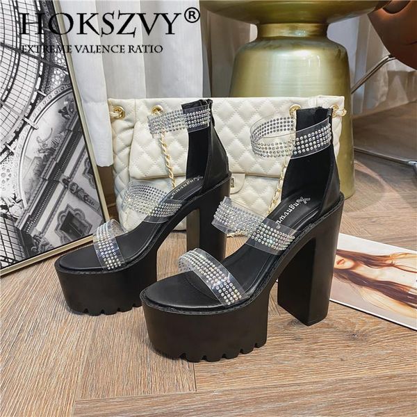 fashion summer comfortable thick-soled women's shoes thick heel film rhinestone high-heeled women sandals, Black
fashion summer comfortable thick-soled women's shoes thick heel film rhinestone high-heeled women sandals, Black