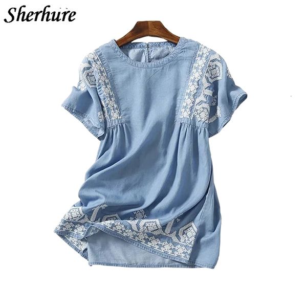 casual dresses summer women mini vintage floral embroidery soft denim o-neck short sleeve loose female vestidos khx6, Black;gray
casual dresses summer women mini vintage floral embroidery soft denim o-neck short sleeve loose female vestidos khx6, Black;gray