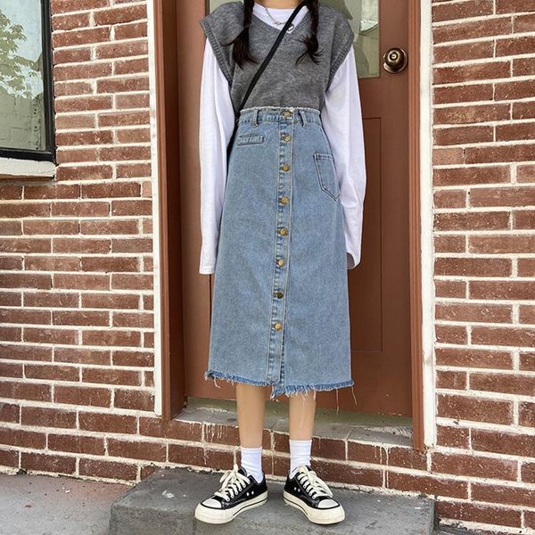 skirts ailegogo summer women high waist single breasted tassel medium denim streetwear female a-line retro jeans skirt, Black
skirts ailegogo summer women high waist single breasted tassel medium denim streetwear female a-line retro jeans skirt, Black