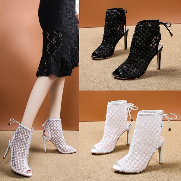 fashion summer the mesh (air mesh) high heels party rome lace-up thin fish mouth cutout cool boots 10cm sandals, Black
fashion summer the mesh (air mesh) high heels party rome lace-up thin fish mouth cutout cool boots 10cm sandals, Black