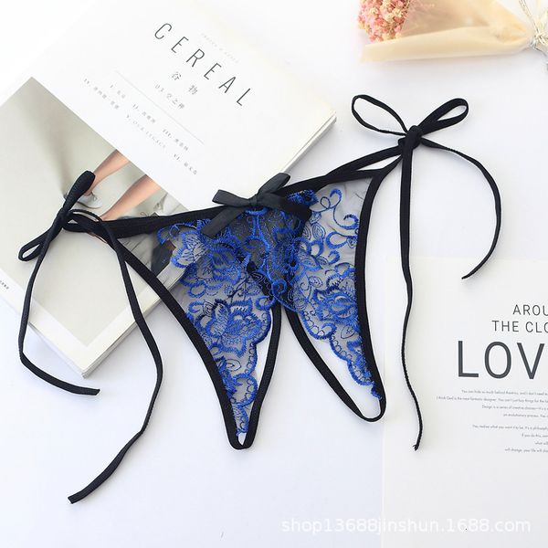hollow out transparent embroidery women's open-end underwear seductive low waist lace-up t-bottoms 668, Black;white
hollow out transparent embroidery women's open-end underwear seductive low waist lace-up t-bottoms 668, Black;white