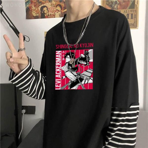 men's t-shirts attack on titan anime clothes men harajuku manga shingeki no kyojin ackerman print streets fashion summer long t shirts, White;black
men's t-shirts attack on titan anime clothes men harajuku manga shingeki no kyojin ackerman print streets fashion summer long t shirts, White;black