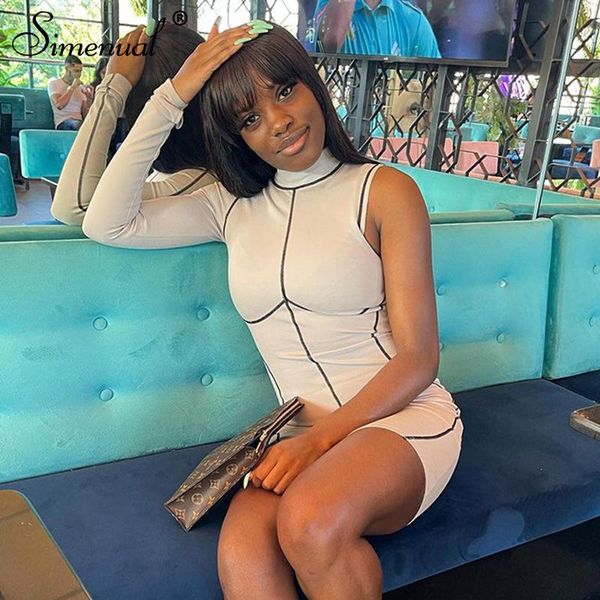 casual dresses simenual overlock one shoulder long sleeve bodycon dress mock neck fall streetwear tight fitted female mini solid color, Black;gray
casual dresses simenual overlock one shoulder long sleeve bodycon dress mock neck fall streetwear tight fitted female mini solid color, Black;gray