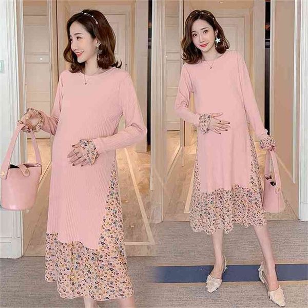 1936# sweet floral chiffon pathcwork knitted maternity party dress spring korean fashion clothes for pregnant women pregnancy 210922, White
1936# sweet floral chiffon pathcwork knitted maternity party dress spring korean fashion clothes for pregnant women pregnancy 210922, White
