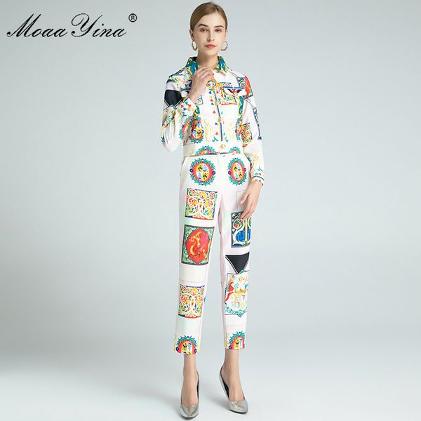 fashion designer set spring autumn women's long sleeve single-breasted jacket +vintage print trousers two-piece set 210524, White
fashion designer set spring autumn women's long sleeve single-breasted jacket +vintage print trousers two-piece set 210524, White