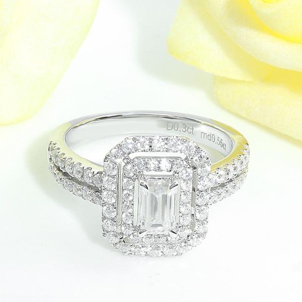 cluster rings white gold center emerald cut double moissanite engagement ring for women aniversary gift, Golden;silver
cluster rings white gold center emerald cut double moissanite engagement ring for women aniversary gift, Golden;silver
