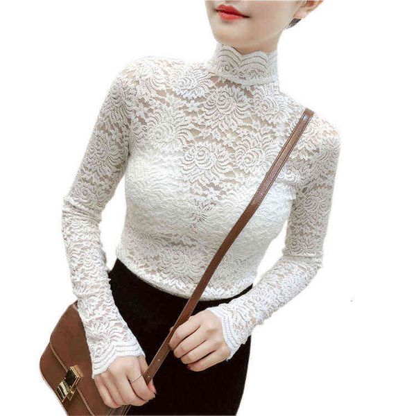 women's sweaters lace shirt korean version hollow out long sleeve bottomed shirt high collar inside with perspective autumn small femal, White;black
women's sweaters lace shirt korean version hollow out long sleeve bottomed shirt high collar inside with perspective autumn small femal, White;black