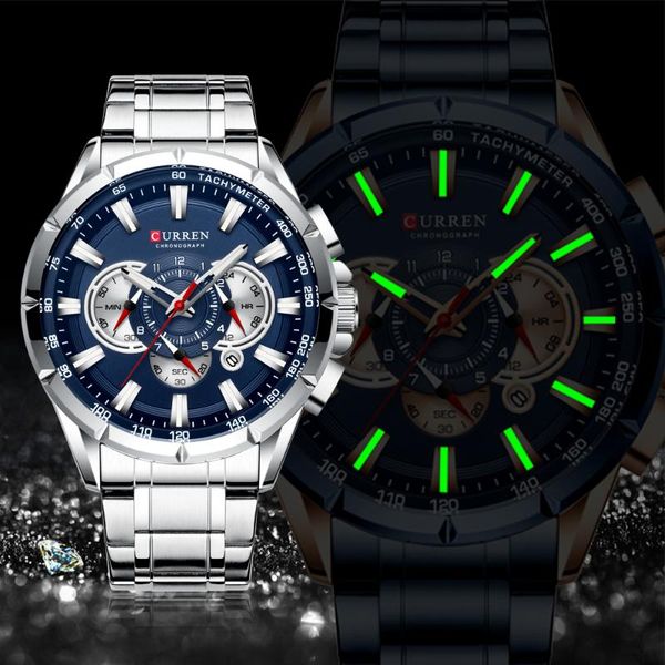 wristwatches big dial quartz watches curren causal sport chronograph men's watch stainless steel band wristwatch luminous pointers cloc, Slivery;brown
wristwatches big dial quartz watches curren causal sport chronograph men's watch stainless steel band wristwatch luminous pointers cloc, Slivery;brown