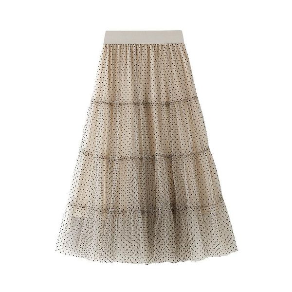 high waist a-line flocking skirts women autumn winter korean double-layer mesh dot midi skirt vintage long pleated woman, Black
high waist a-line flocking skirts women autumn winter korean double-layer mesh dot midi skirt vintage long pleated woman, Black