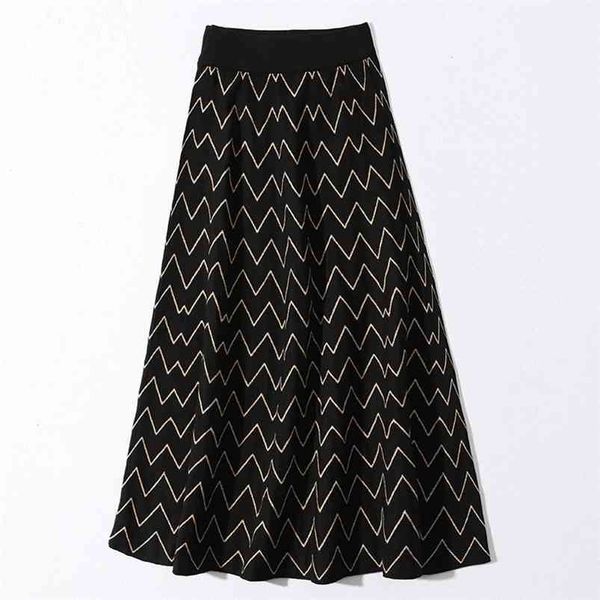 autumn winter women's skirts korean wave striped casual knitted loose mid-length female pleated gx453 210507, Black
autumn winter women's skirts korean wave striped casual knitted loose mid-length female pleated gx453 210507, Black